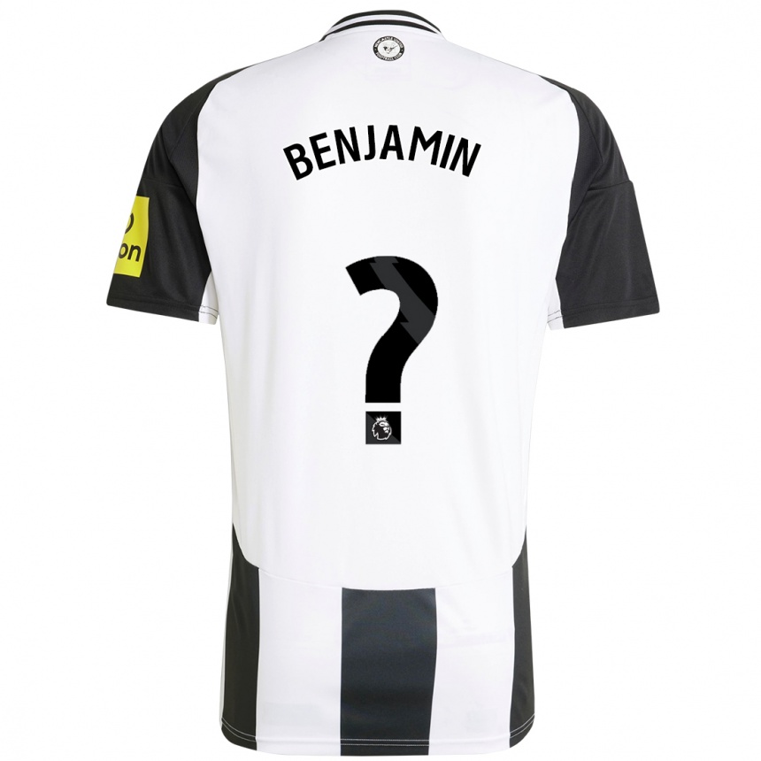 キッズフットボールTheo Benjamin#0白 黒ホームシャツ2024/25ジャージーユニフォーム