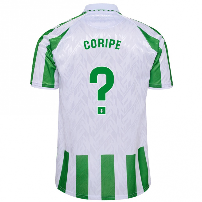 キッズフットボールCoripe#0緑と白のストライプホームシャツ2024/25ジャージーユニフォーム