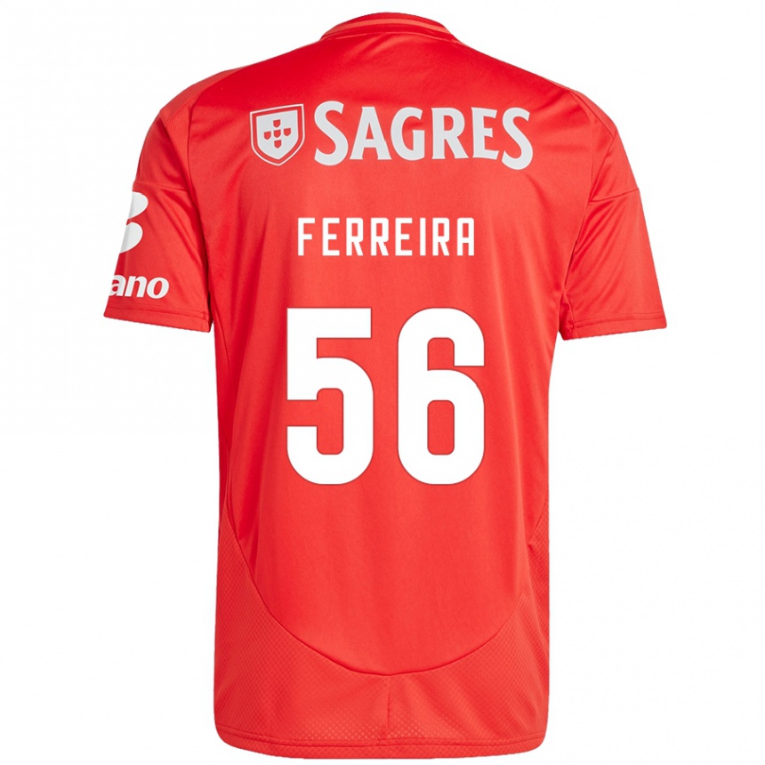 キッズフットボールMartim Ferreira#56赤 白ホームシャツ2024/25ジャージーユニフォーム