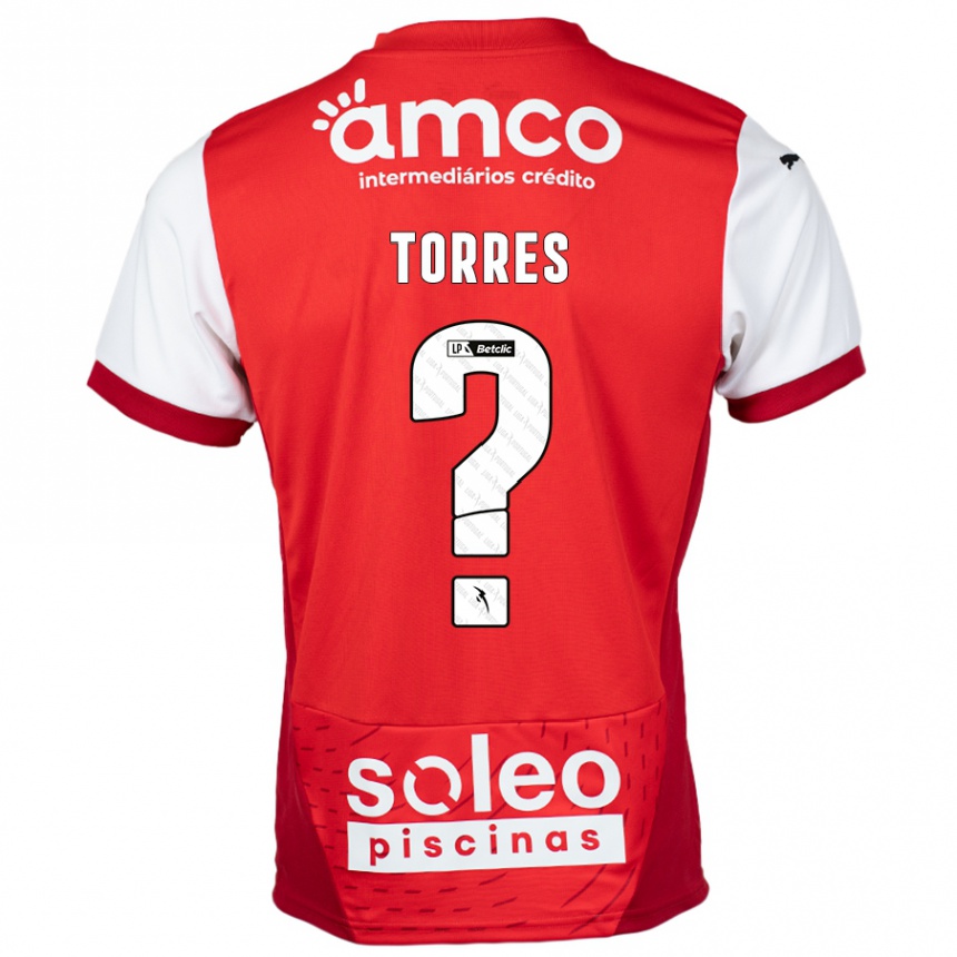 キッズフットボールMarco Torres#0赤 白ホームシャツ2024/25ジャージーユニフォーム