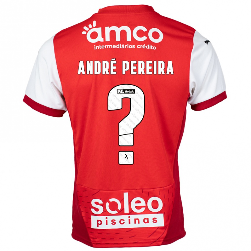 キッズフットボールJoão André Pereira#0赤 白ホームシャツ2024/25ジャージーユニフォーム