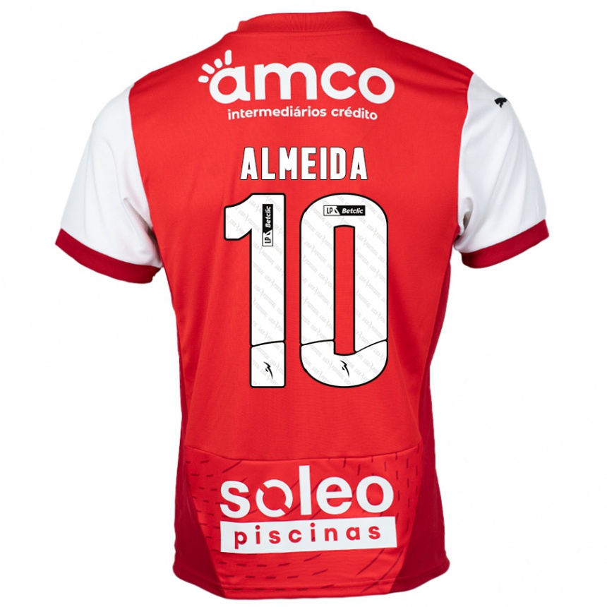 キッズフットボールVitória Almeida#10赤 白ホームシャツ2024/25ジャージーユニフォーム