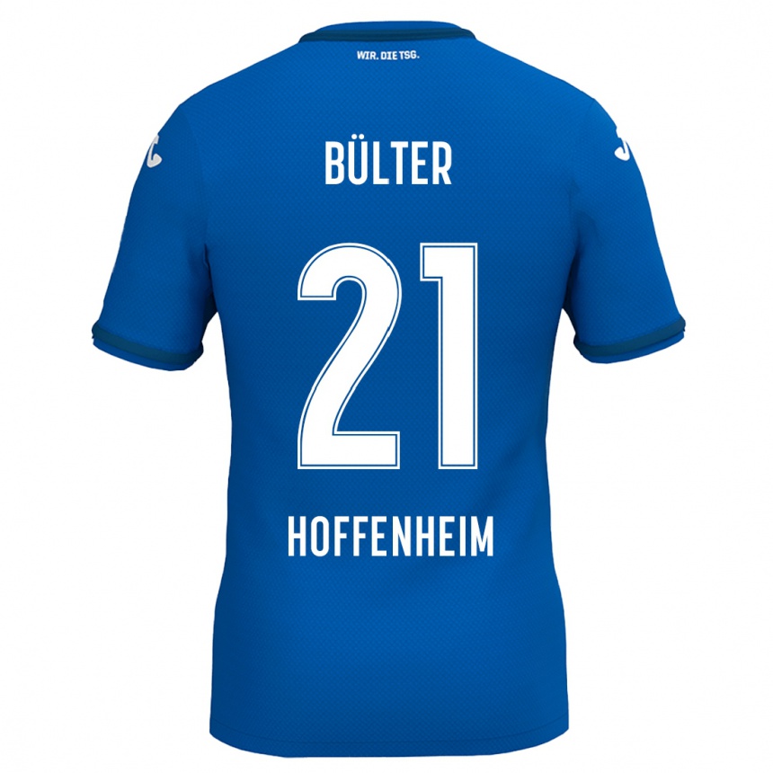 キッズフットボールMarius Bülter#21ロイヤルブルーホームシャツ2024/25ジャージーユニフォーム