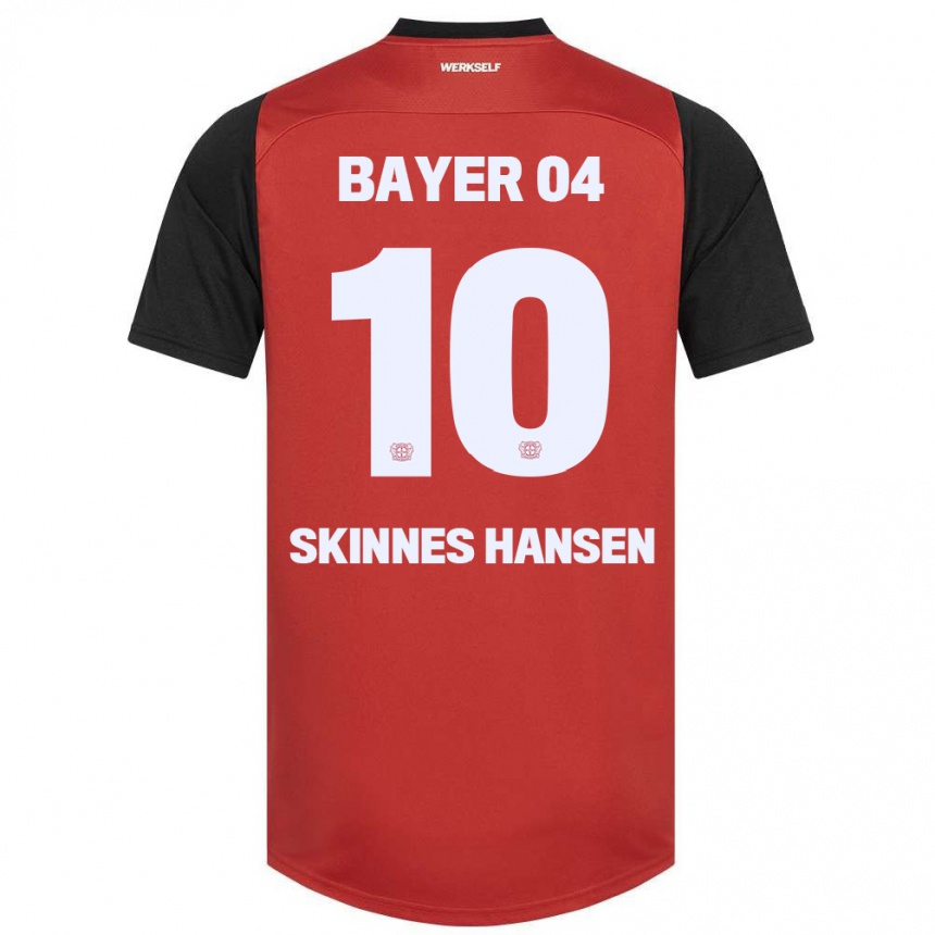 キッズフットボールSynne Skinnes Hansen#10赤黒ホームシャツ2024/25ジャージーユニフォーム