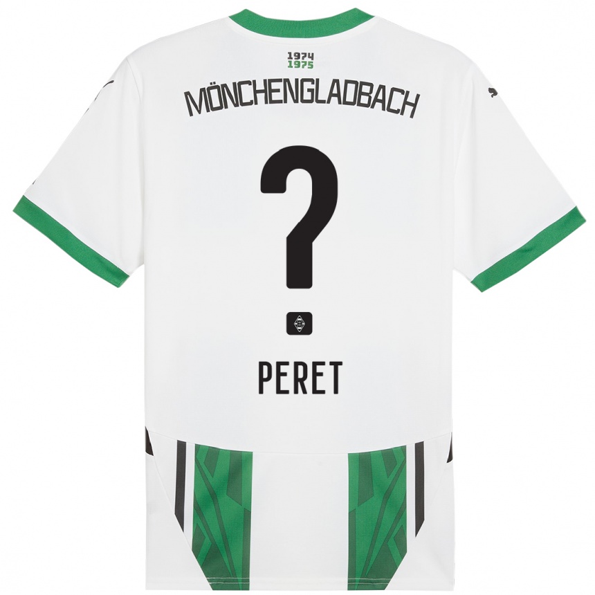 キッズフットボールJakub Peret#0白緑ホームシャツ2024/25ジャージーユニフォーム