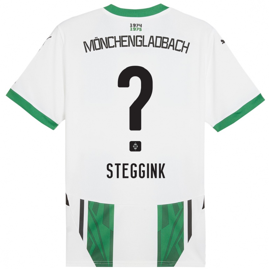 キッズフットボールLennart Steggink#0白緑ホームシャツ2024/25ジャージーユニフォーム