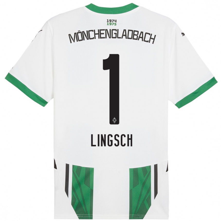 キッズフットボールTina Lingsch#1白緑ホームシャツ2024/25ジャージーユニフォーム