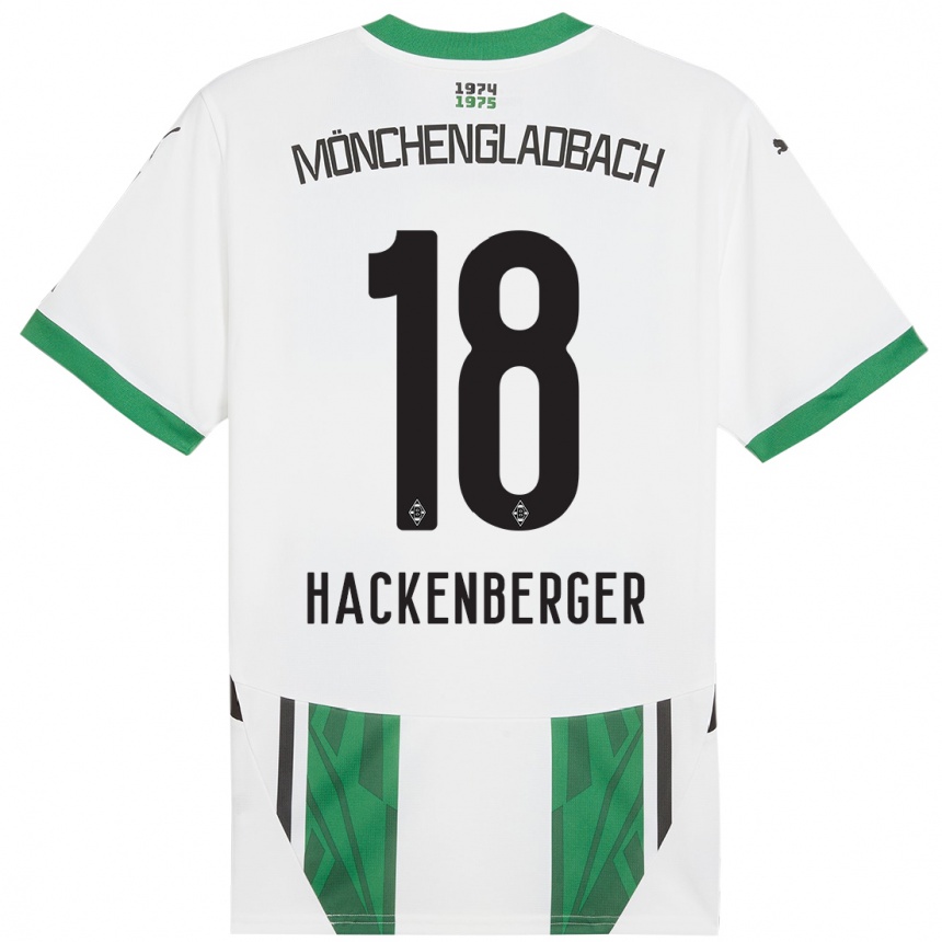 キッズフットボールJessica Hackenberger#18白緑ホームシャツ2024/25ジャージーユニフォーム