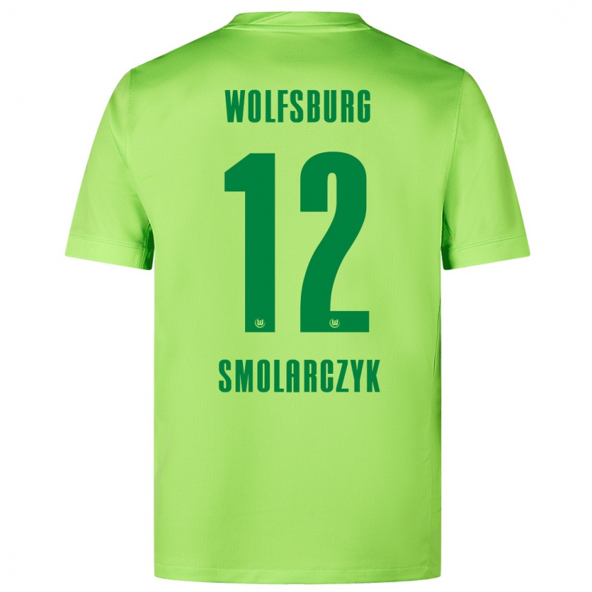 キッズフットボールNelly Smolarczyk#12蛍光グリーンホームシャツ2024/25ジャージーユニフォーム