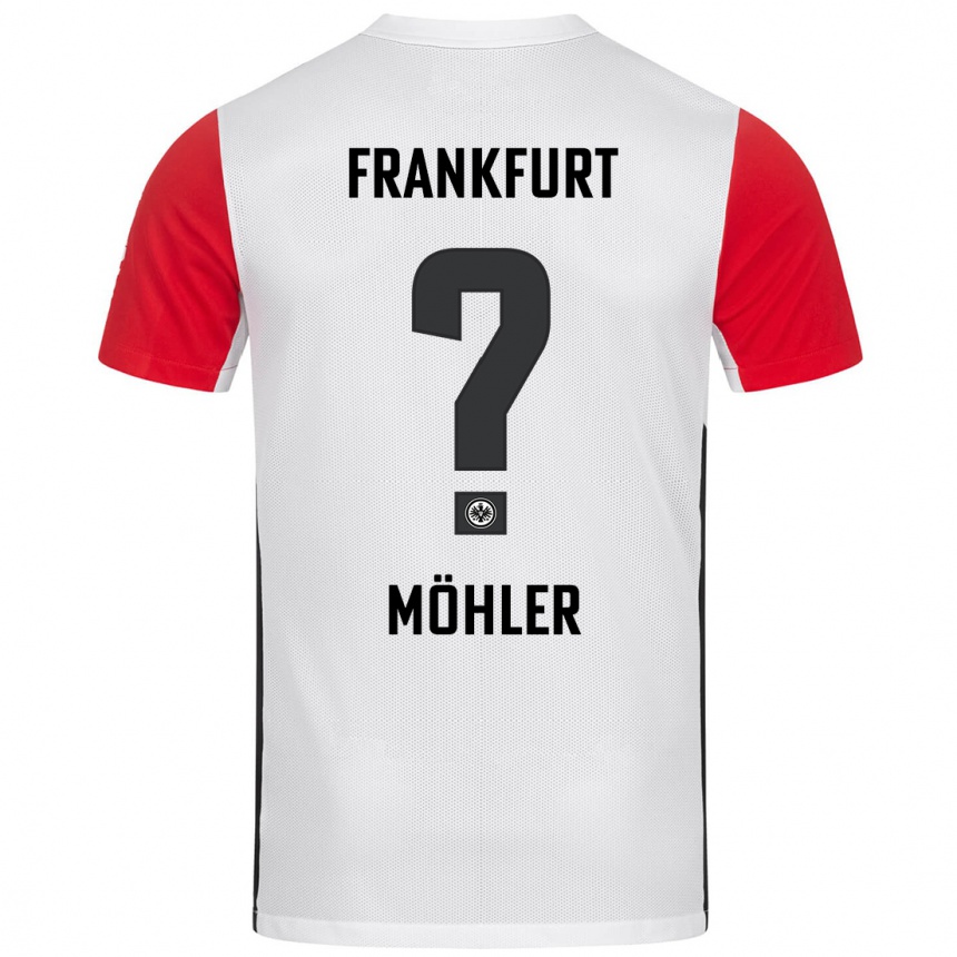 キッズフットボールEmil Möhler#0白 赤ホームシャツ2024/25ジャージーユニフォーム