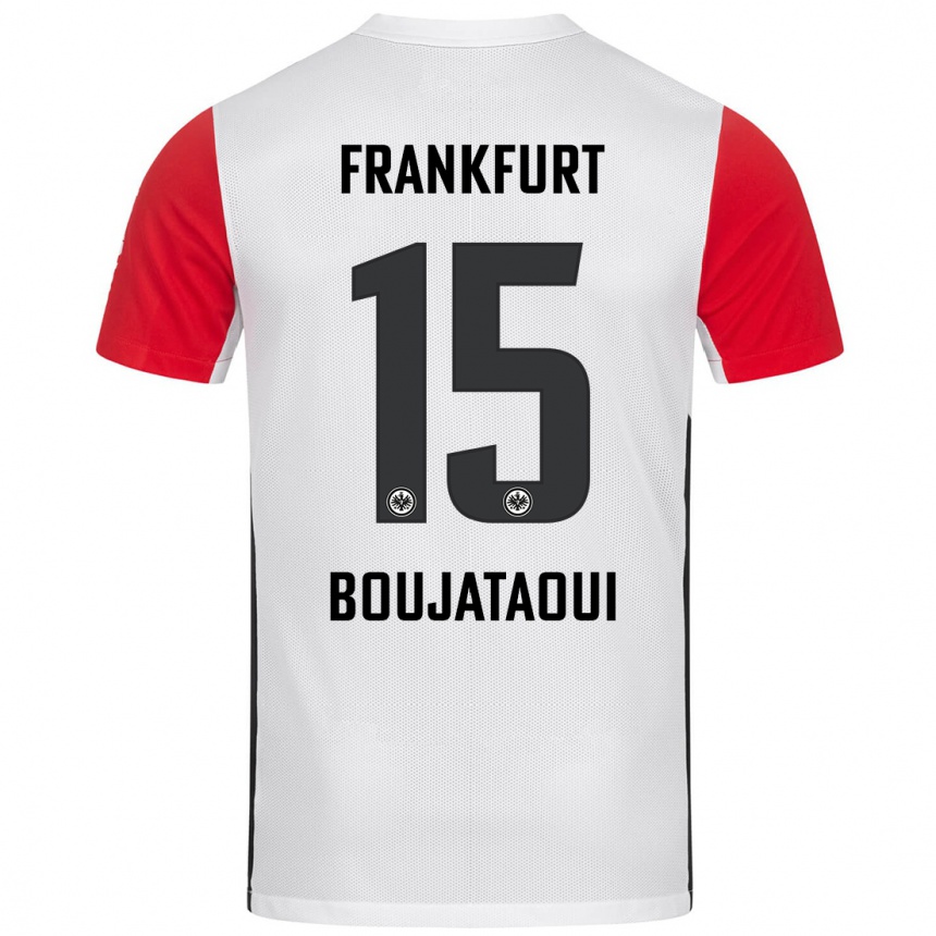 キッズフットボールTarik Boujataoui#15白 赤ホームシャツ2024/25ジャージーユニフォーム