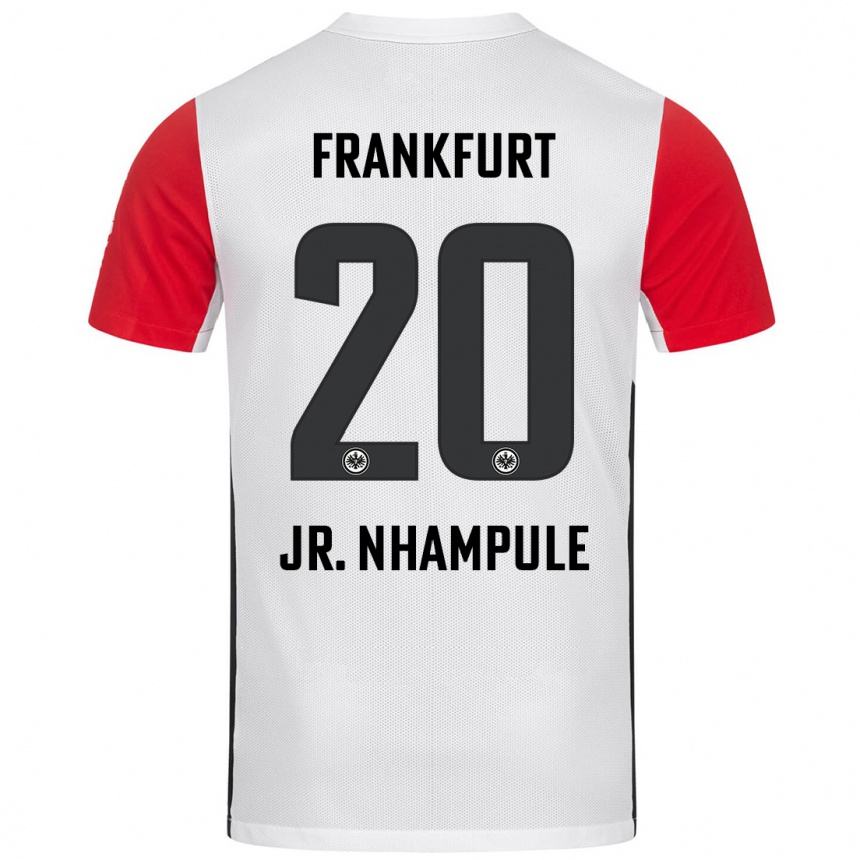 キッズフットボールAntonio Junior Nhampule#20白 赤ホームシャツ2024/25ジャージーユニフォーム