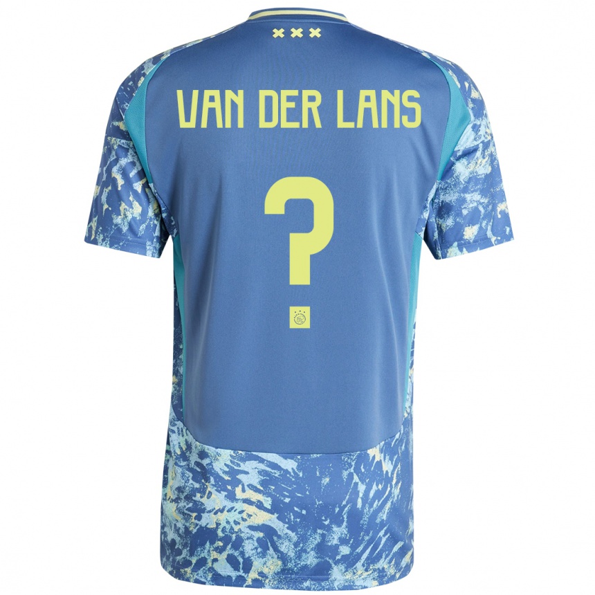 キッズフットボールMylo Van Der Lans#0灰青黄アウェイシャツ2024/25ジャージーユニフォーム