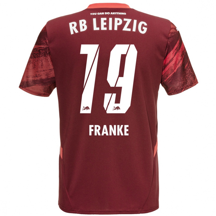 キッズフットボールLenny Franke#19ブルゴーニュアウェイシャツ2024/25ジャージーユニフォーム