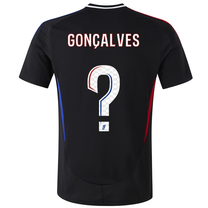 キッズフットボールTiago Gonçalves#0黒アウェイシャツ2024/25ジャージーユニフォーム