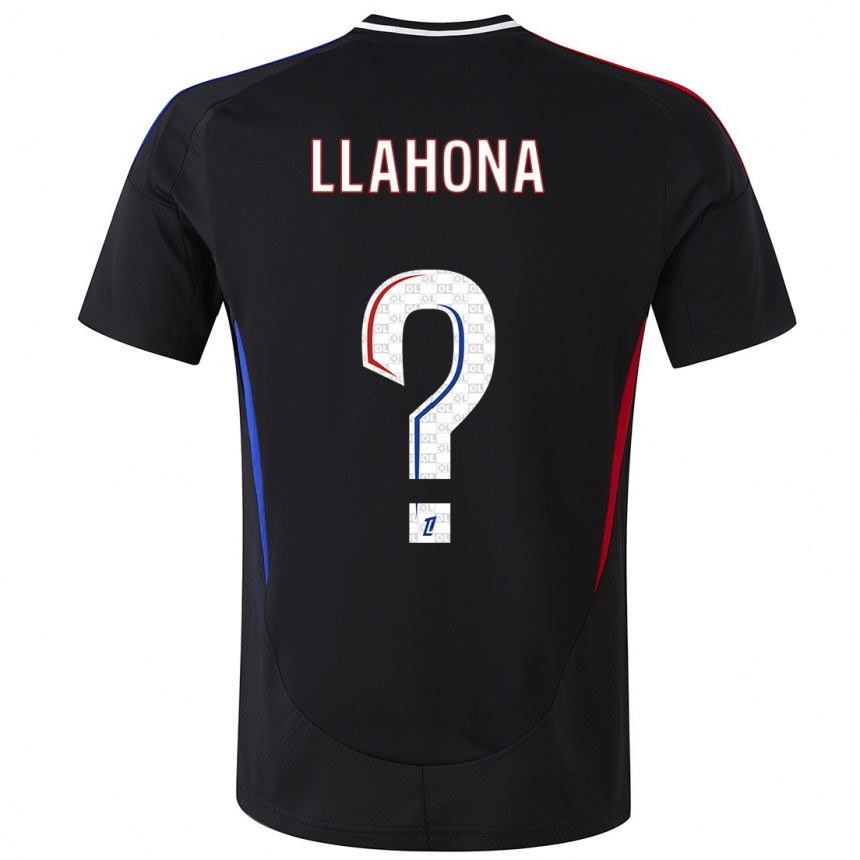 キッズフットボールYann Llahona#0黒アウェイシャツ2024/25ジャージーユニフォーム