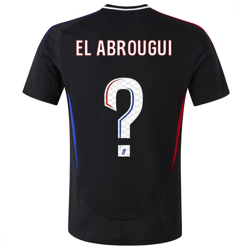 キッズフットボールWassim El Abrougui#0黒アウェイシャツ2024/25ジャージーユニフォーム