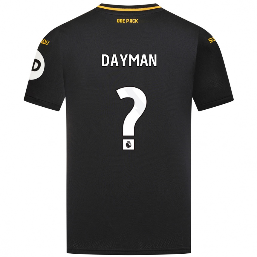 キッズフットボールMyles Dayman#0黒アウェイシャツ2024/25ジャージーユニフォーム