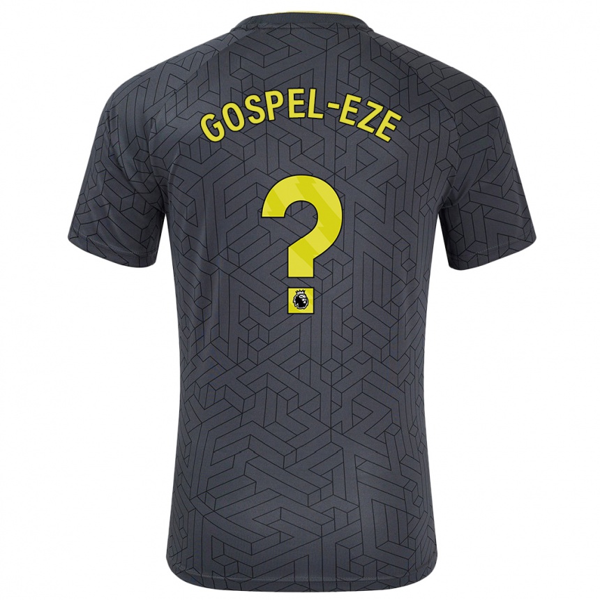 キッズフットボールGoodness Gospel-Eze#0黒 黄アウェイシャツ2024/25ジャージーユニフォーム