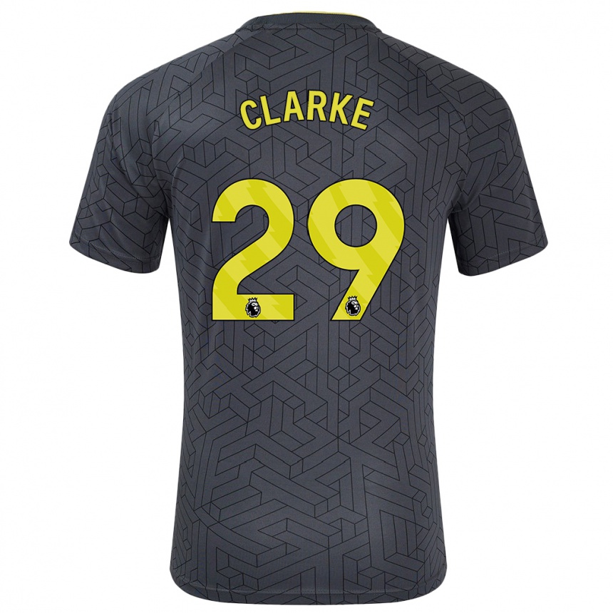 キッズフットボールAbbey Clarke#29黒 黄アウェイシャツ2024/25ジャージーユニフォーム