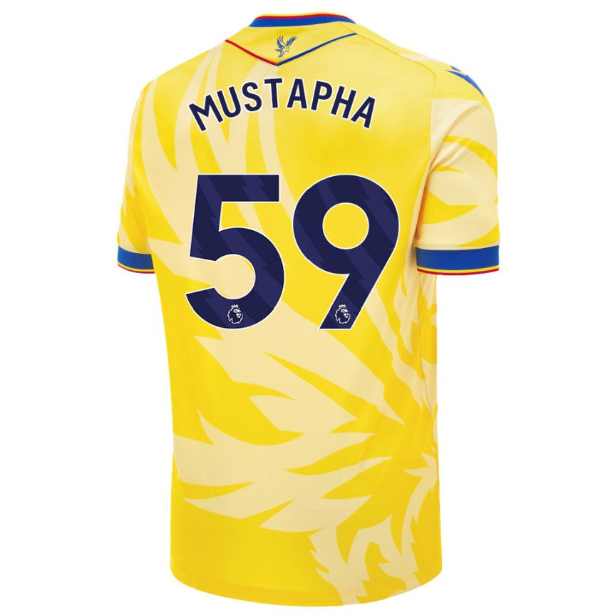 キッズフットボールHindolo Mustapha#59黄アウェイシャツ2024/25ジャージーユニフォーム