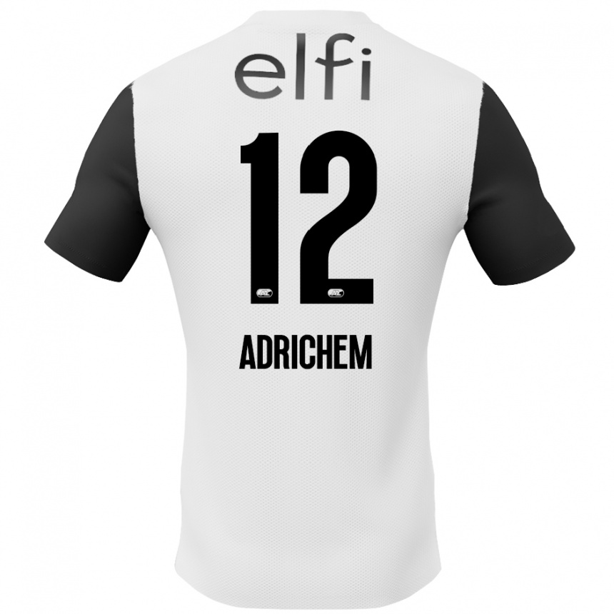 キッズフットボールMees Adrichem#12白 黒アウェイシャツ2024/25ジャージーユニフォーム