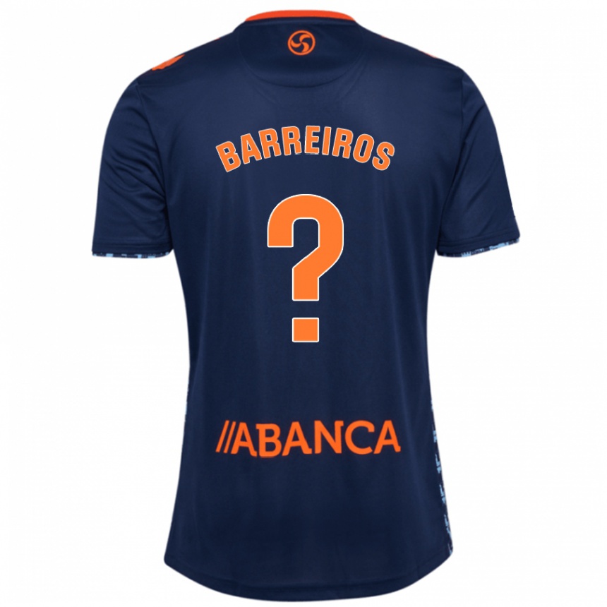 キッズフットボールIago Barreiros#0ネイビーブルーアウェイシャツ2024/25ジャージーユニフォーム