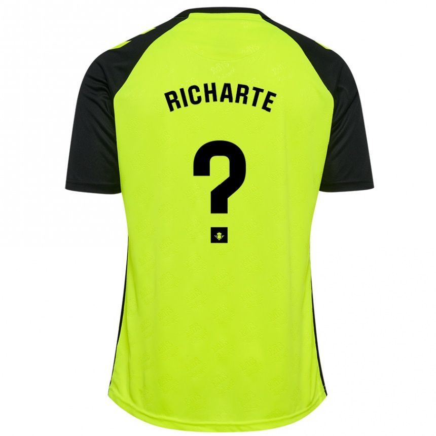 キッズフットボールRubén Richarte#0蛍光黄黒アウェイシャツ2024/25ジャージーユニフォーム