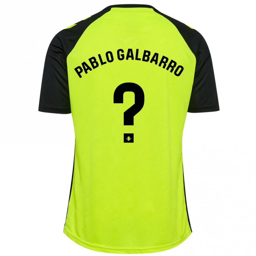 キッズフットボールJuan Pablo Galbarro#0蛍光黄黒アウェイシャツ2024/25ジャージーユニフォーム