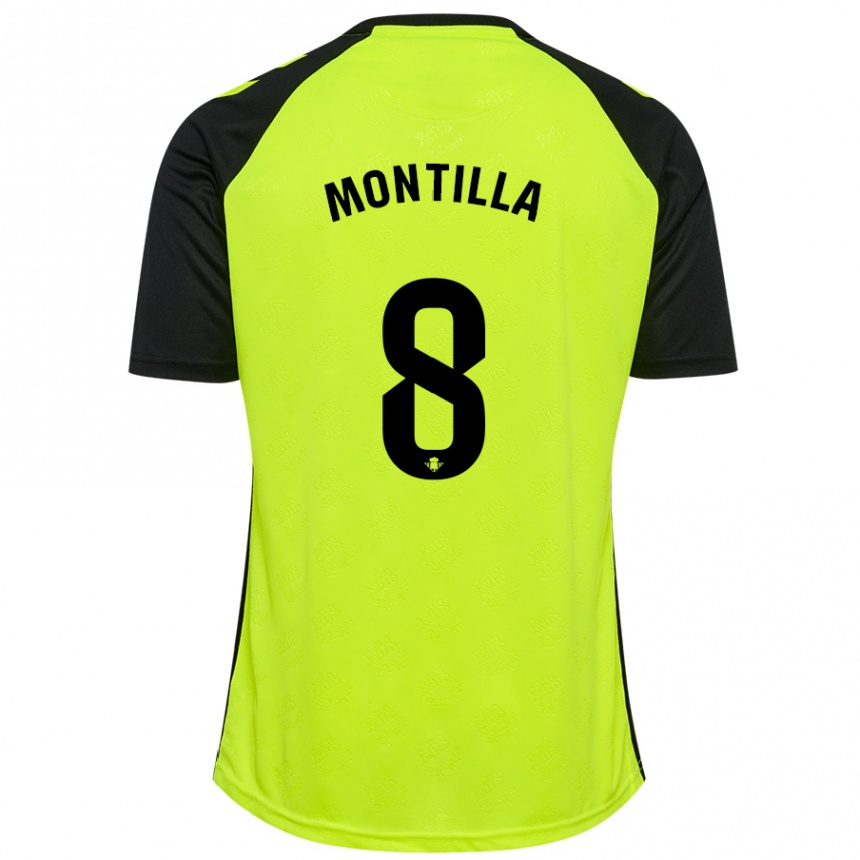 キッズフットボールNatalia Montilla#8蛍光黄黒アウェイシャツ2024/25ジャージーユニフォーム