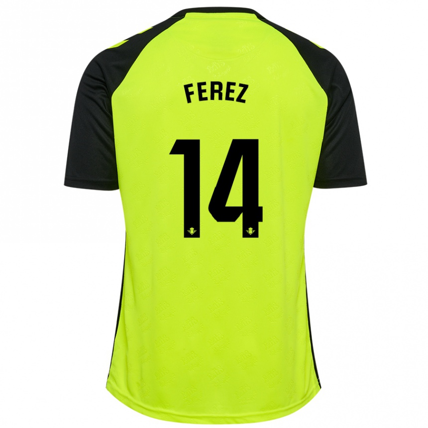 キッズフットボールCarolina Férez#14蛍光黄黒アウェイシャツ2024/25ジャージーユニフォーム