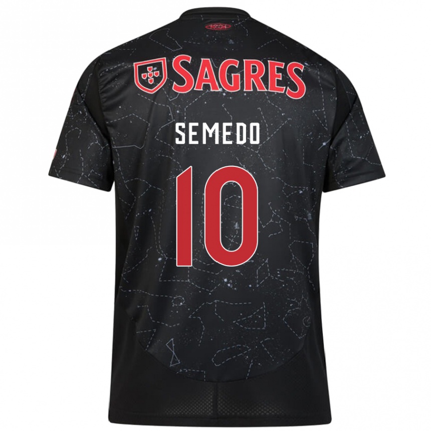 キッズフットボールAndreson Semedo#10黒 赤アウェイシャツ2024/25ジャージーユニフォーム