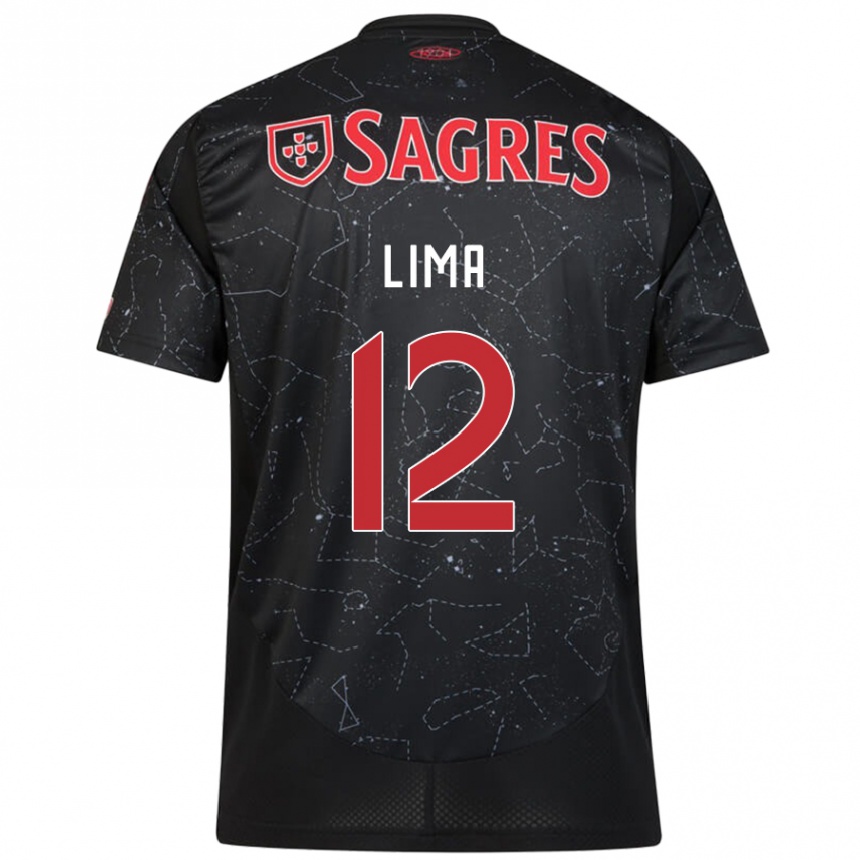 キッズフットボールThaís Lima#12黒 赤アウェイシャツ2024/25ジャージーユニフォーム