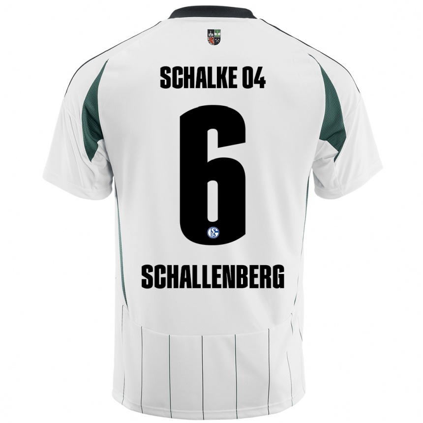 キッズフットボールRon Schallenberg#6白緑アウェイシャツ2024/25ジャージーユニフォーム