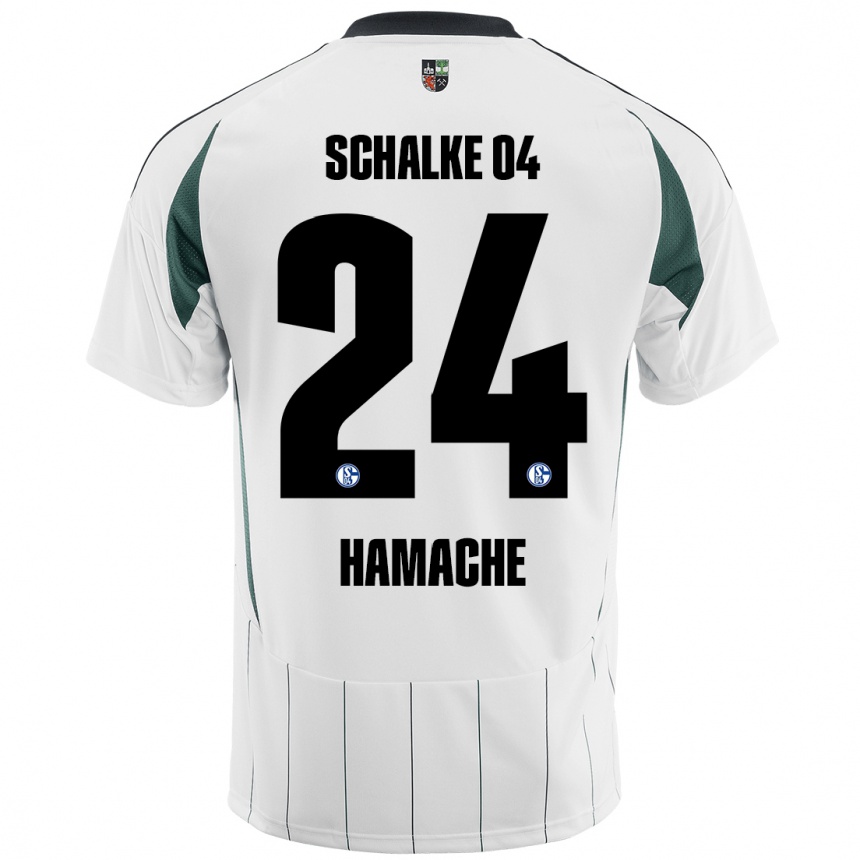 キッズフットボールIlyes Hamache#24白緑アウェイシャツ2024/25ジャージーユニフォーム