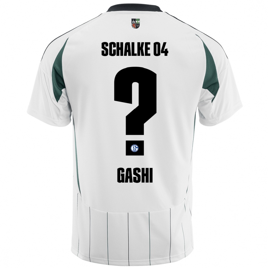 キッズフットボールEdion Gashi#0白緑アウェイシャツ2024/25ジャージーユニフォーム