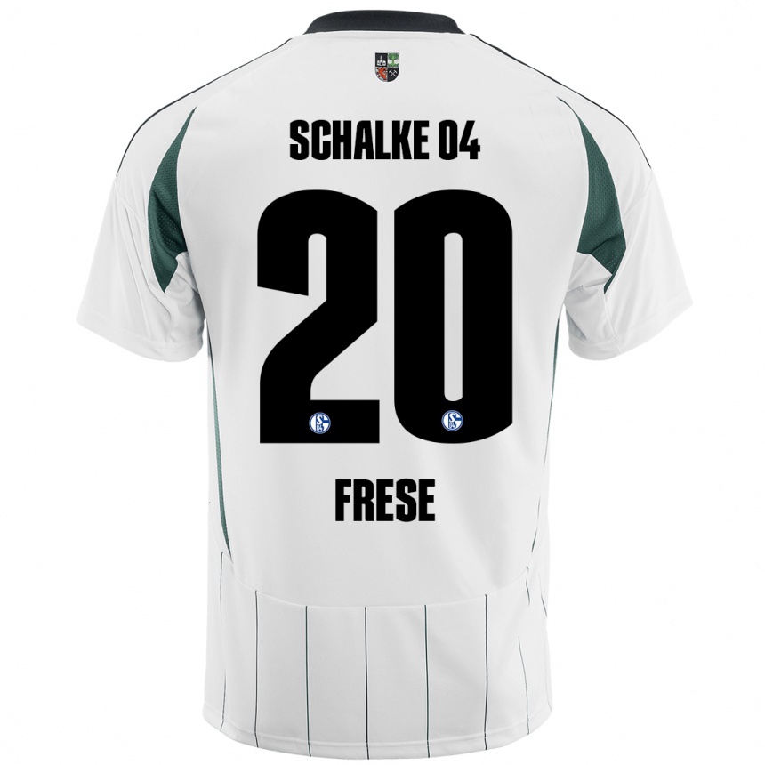 キッズフットボールNiklas Frese#20白緑アウェイシャツ2024/25ジャージーユニフォーム