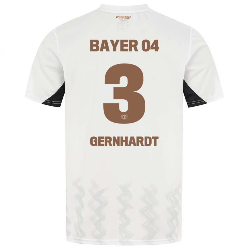 キッズフットボールNils Gernhardt#3白 黒アウェイシャツ2024/25ジャージーユニフォーム