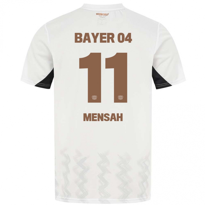 キッズフットボールJeremiah Mensah#11白 黒アウェイシャツ2024/25ジャージーユニフォーム