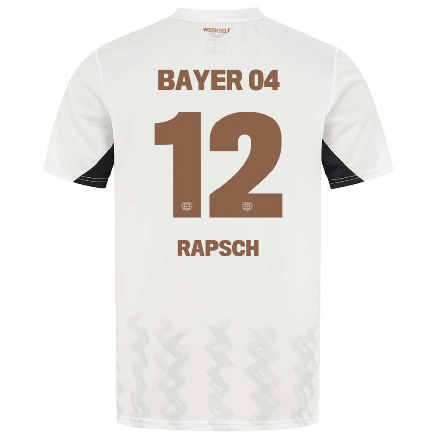 キッズフットボールSimeon Rapsch#12白 黒アウェイシャツ2024/25ジャージーユニフォーム