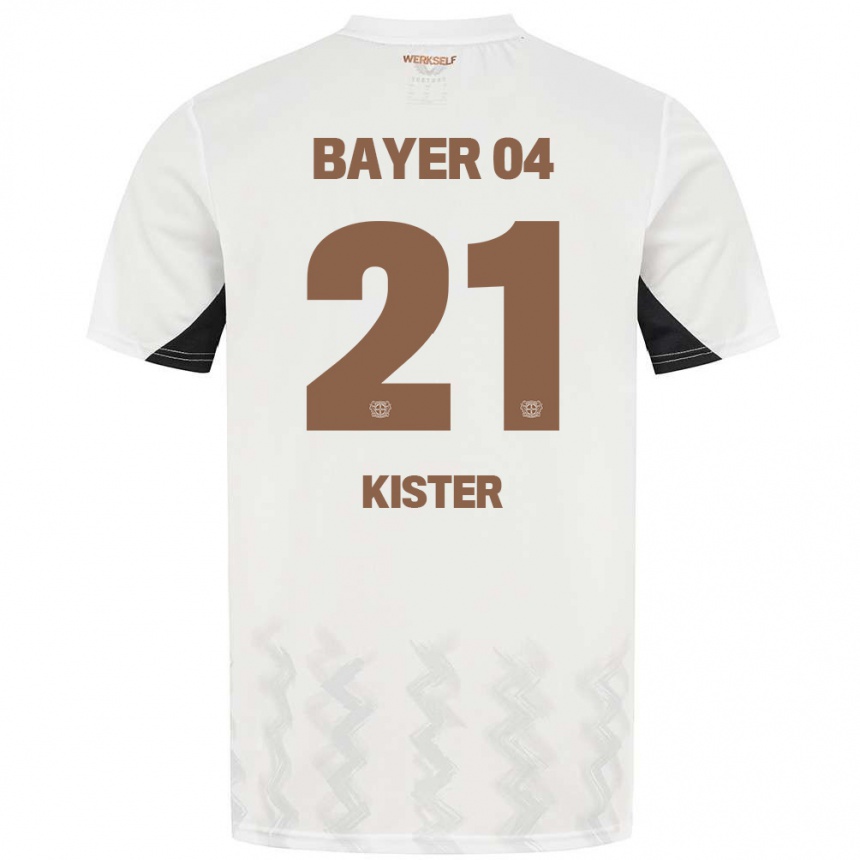 キッズフットボールAkim Kister#21白 黒アウェイシャツ2024/25ジャージーユニフォーム