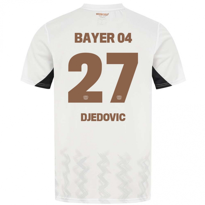 キッズフットボールSeldin Djedovic#27白 黒アウェイシャツ2024/25ジャージーユニフォーム