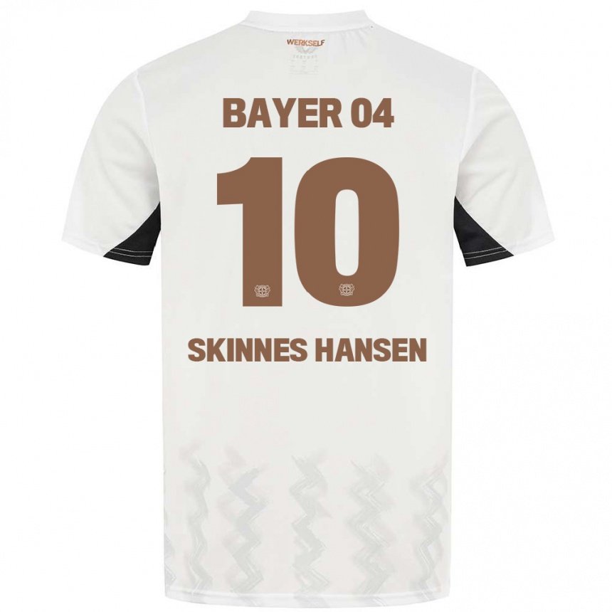 キッズフットボールSynne Skinnes Hansen#10白 黒アウェイシャツ2024/25ジャージーユニフォーム