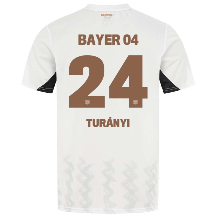 キッズフットボールLilla Turányi#24白 黒アウェイシャツ2024/25ジャージーユニフォーム