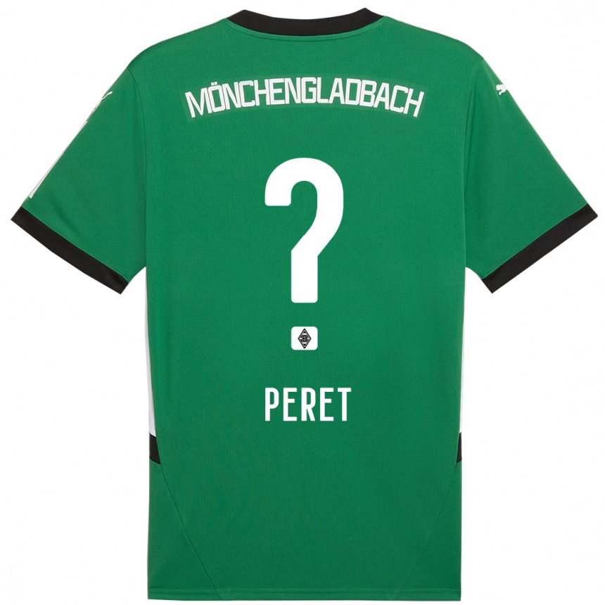 キッズフットボールJakub Peret#0緑 白アウェイシャツ2024/25ジャージーユニフォーム