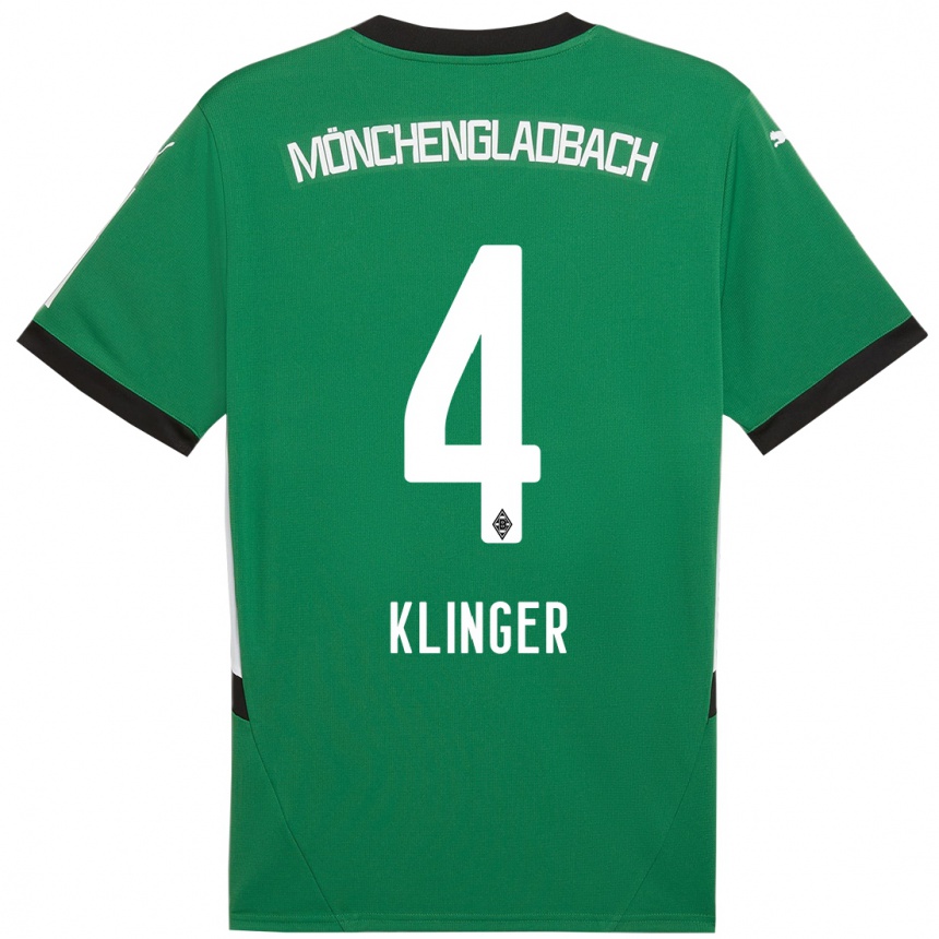 キッズフットボールNina Klinger#4緑 白アウェイシャツ2024/25ジャージーユニフォーム