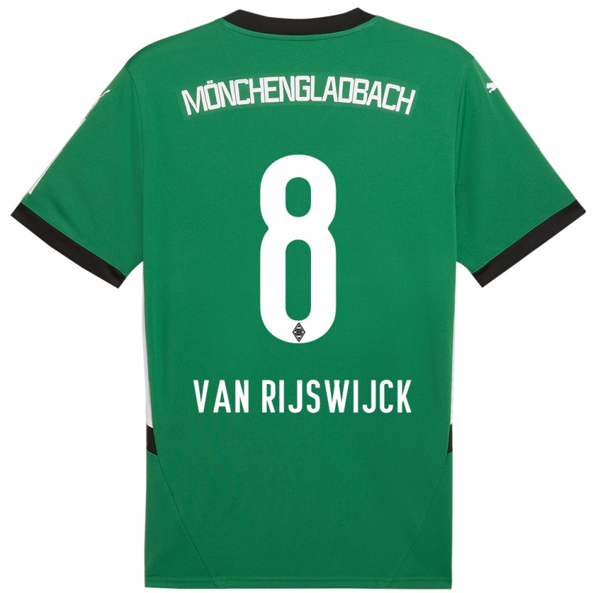 キッズフットボールBritt Van Rijswijck#8緑 白アウェイシャツ2024/25ジャージーユニフォーム