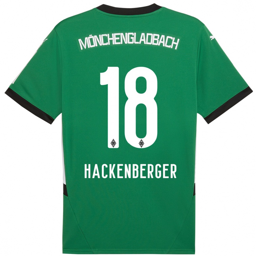 キッズフットボールJessica Hackenberger#18緑 白アウェイシャツ2024/25ジャージーユニフォーム