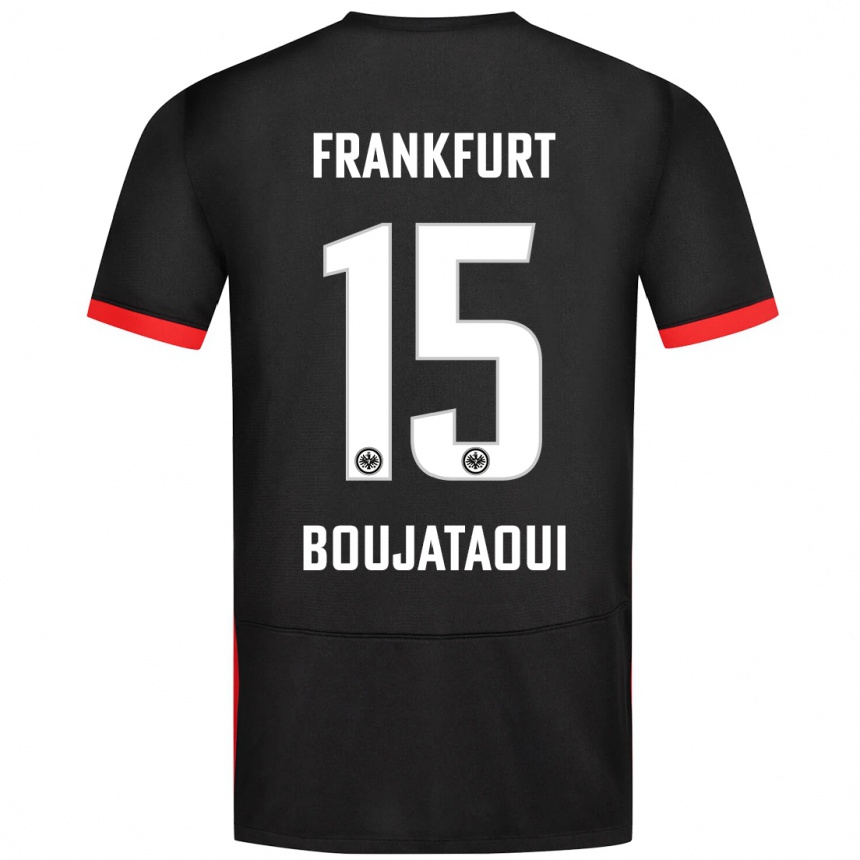 キッズフットボールTarik Boujataoui#15黒アウェイシャツ2024/25ジャージーユニフォーム