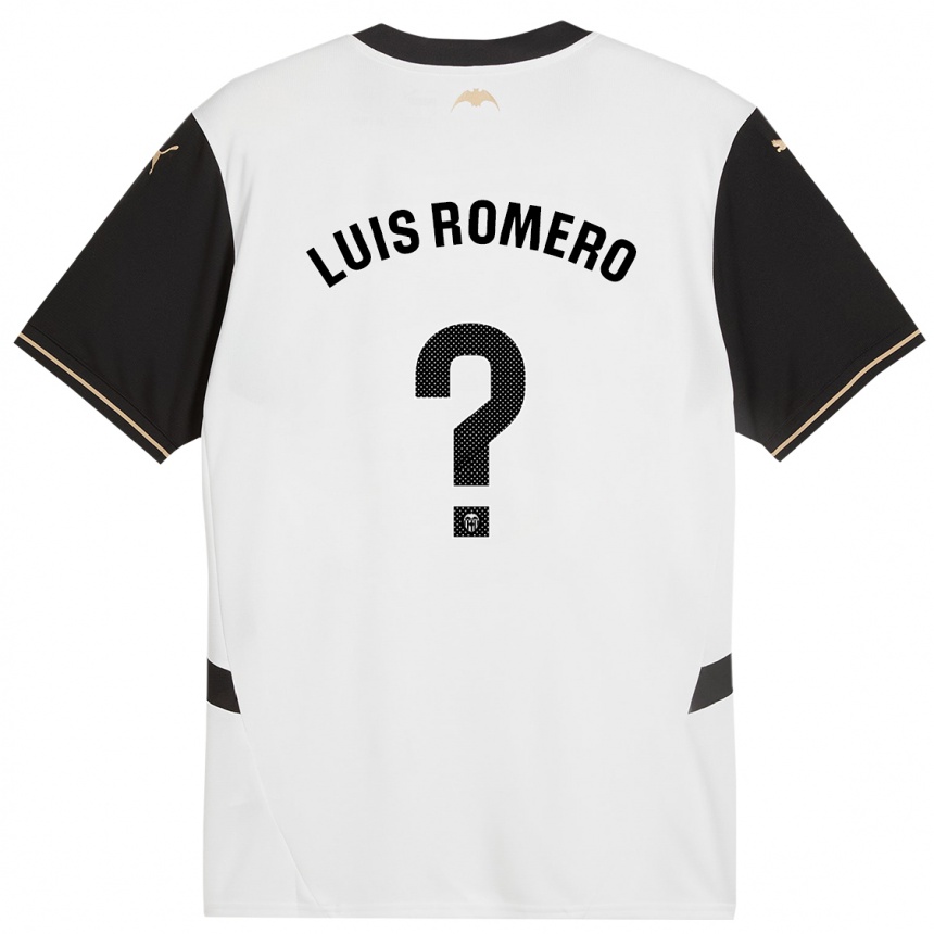 メンズフットボールLuis Romero#0白 黒ホームシャツ2024/25ジャージーユニフォーム